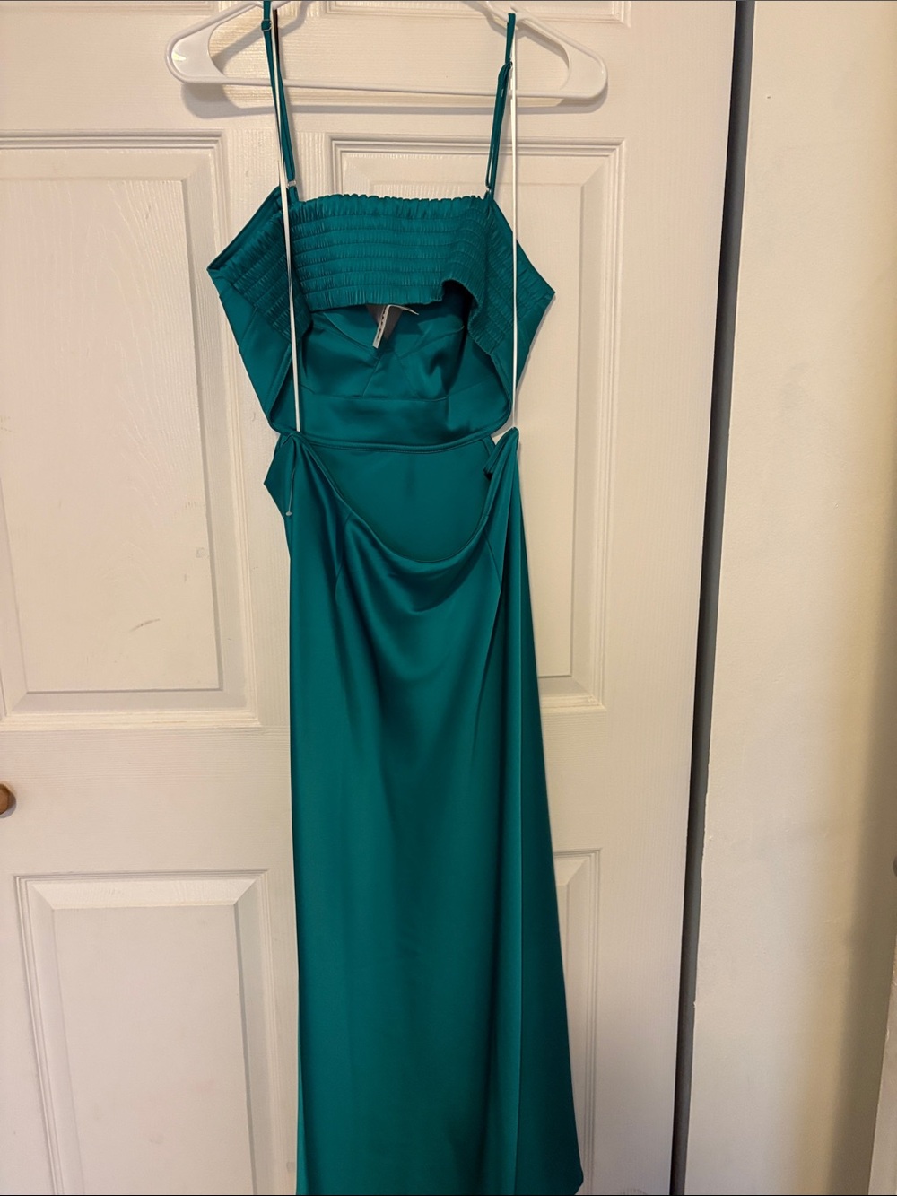House of Harlow 1960 Teal Satin Maxi Dress - Picture 3 of 3